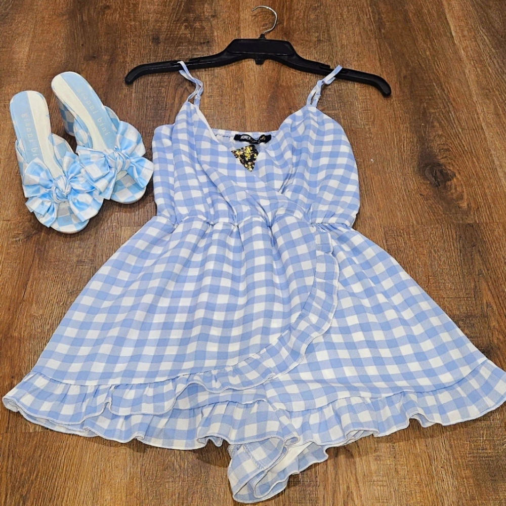 Blue Gingham Jumpsuit